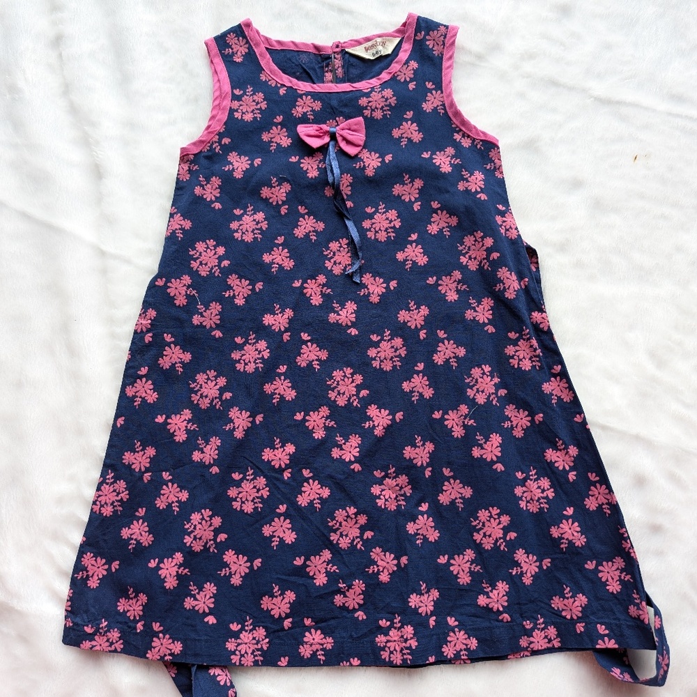 Sweet Blossom – Navy Blue Bow Kids’ Dress 5T